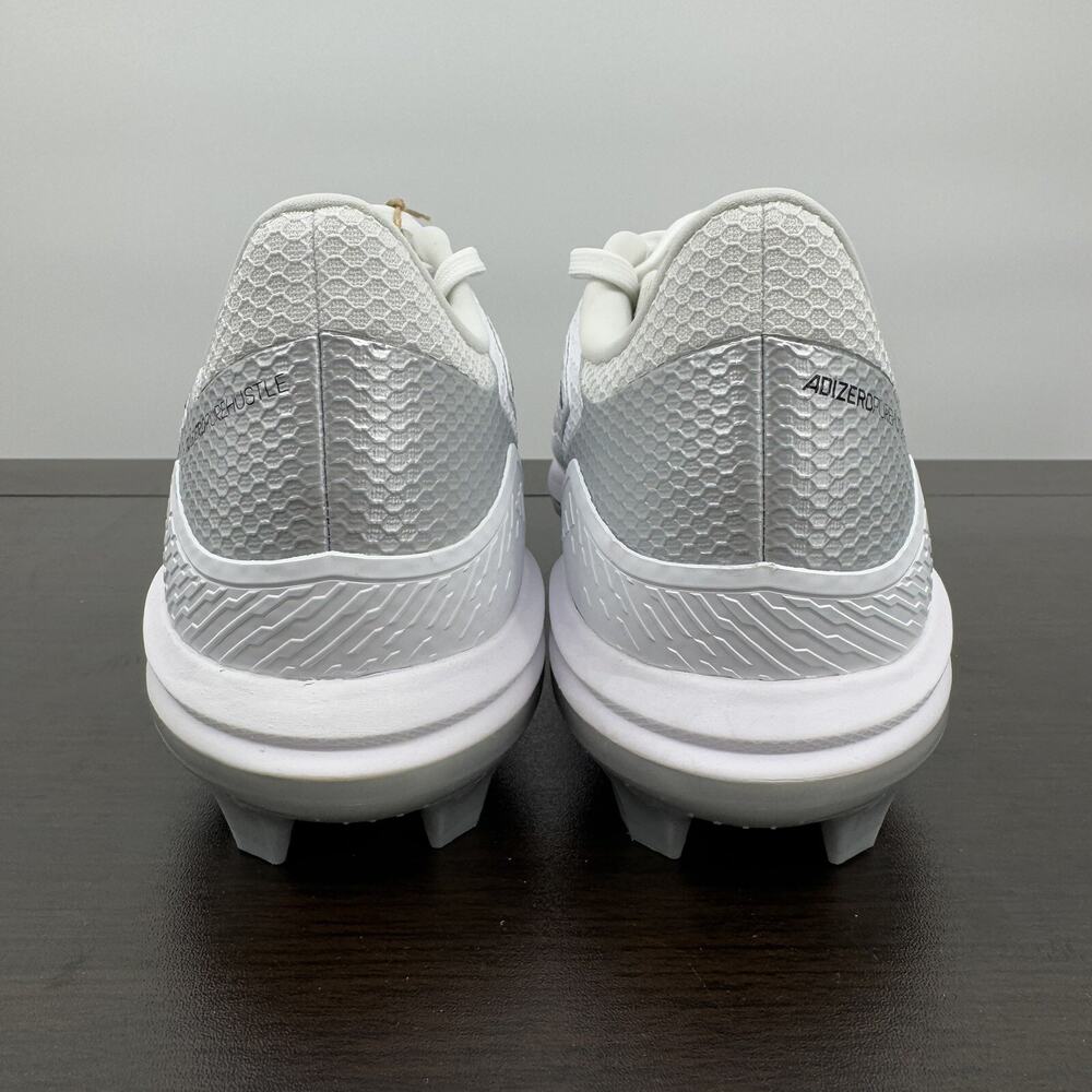 Adizero PureHustle 3 TPU Softball Cleats Adidas White Black Silver IG7137 Sz 9.5 - Picture 4 of 14